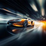 High-speed car powered by premium engine oil for maximum performance